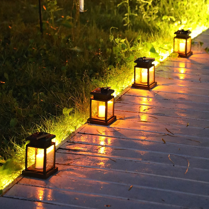Solar European-Style Lantern Decoration for Garden with Led Atmospheric Candle Light