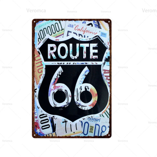 Metal Retro Route 66 Signs