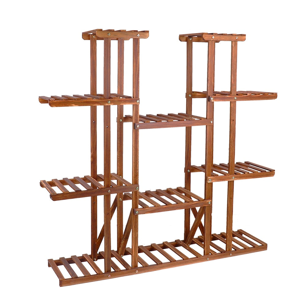 9 Tier Wooden Plant Stand for Indoors/Outdoors