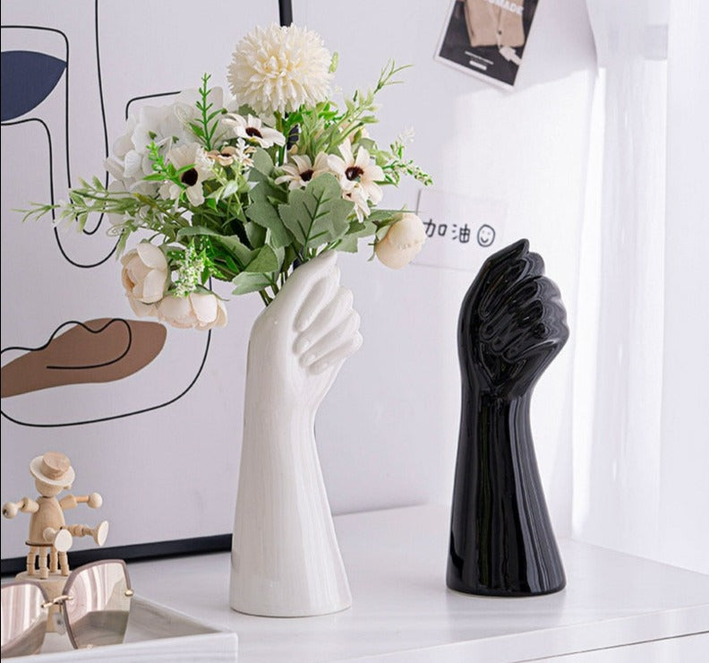 Ceramic Nordic Style Hand Shaped Vase