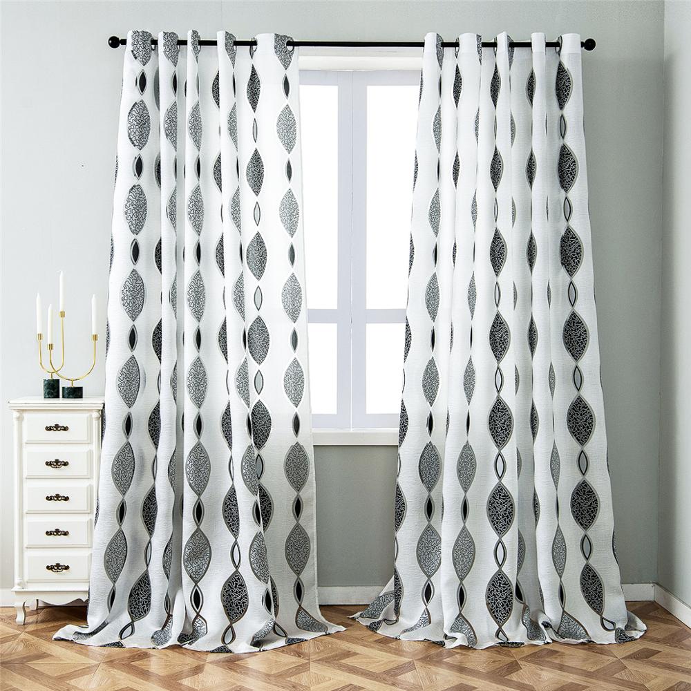 Modern Voile Custom Size Woven Curtains for Living Room, Bedroom & Kitchen