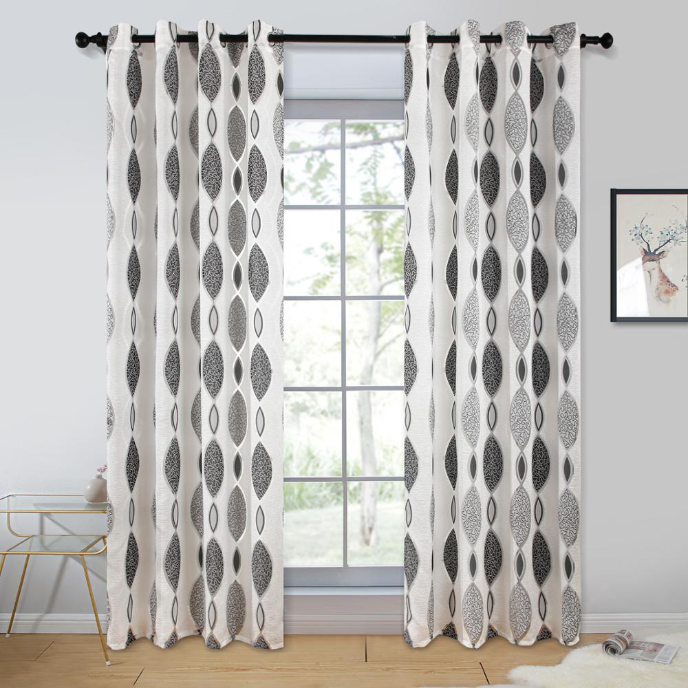 Modern Voile Custom Size Woven Curtains for Living Room, Bedroom & Kitchen