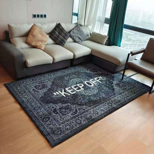 Modern Stylish KEEP OFF-Printed Living Room Floor Carpet