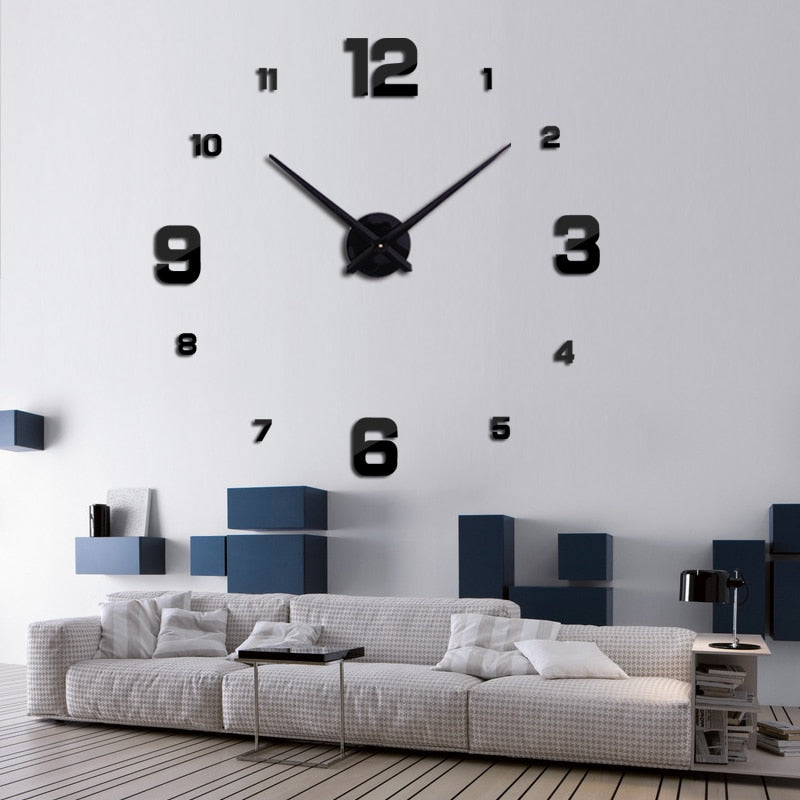 Modern Large 3D Adhesive Wall Clock