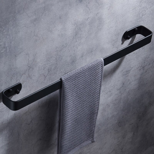 Black Aluminum Wall Mounted Towel Bar