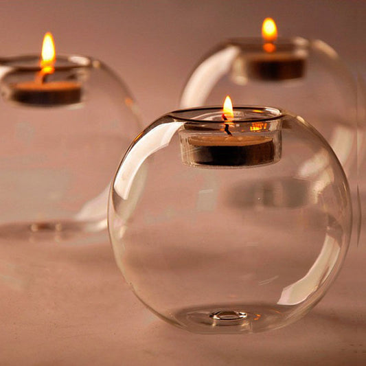 Spherical Crystal Glass Candle Holder