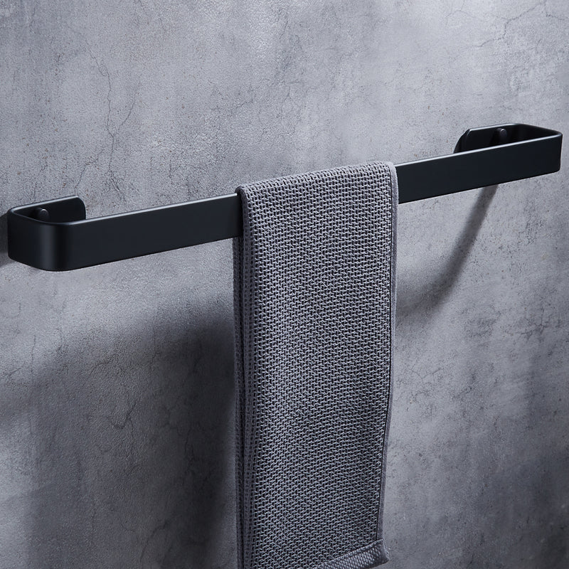 Black Aluminum Wall Mounted Towel Bar
