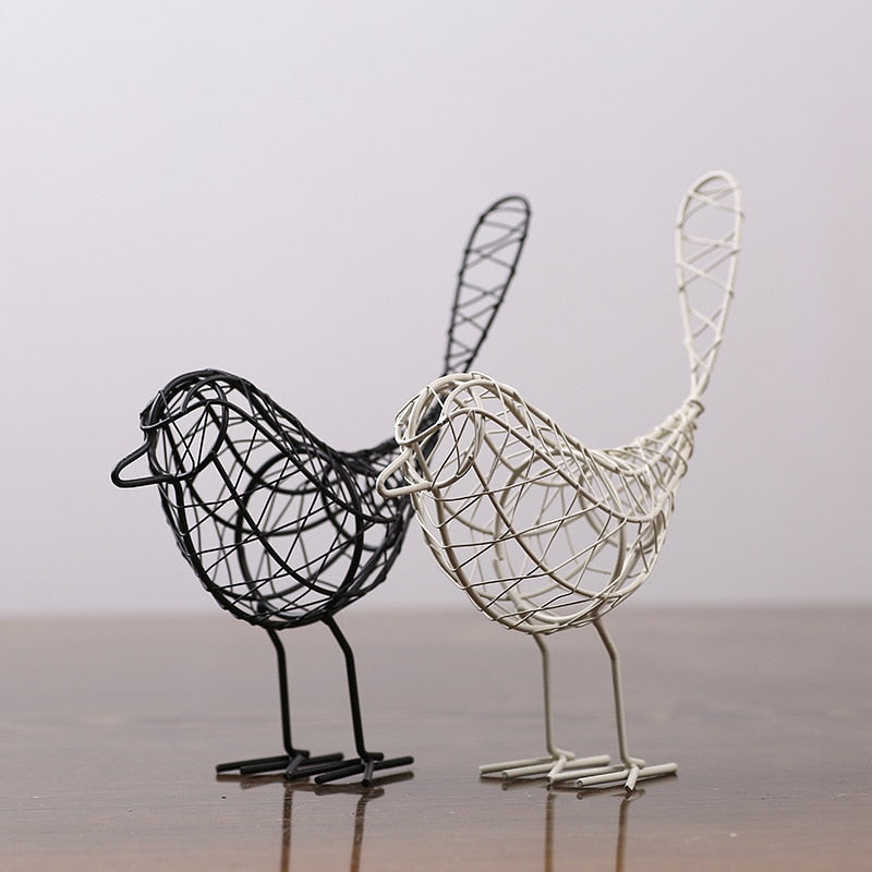 Nordic Style Abstract Iron Bird Miniature Decorations