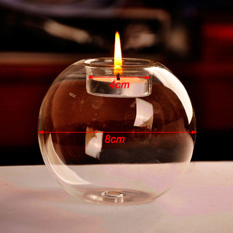 Spherical Crystal Glass Candle Holder