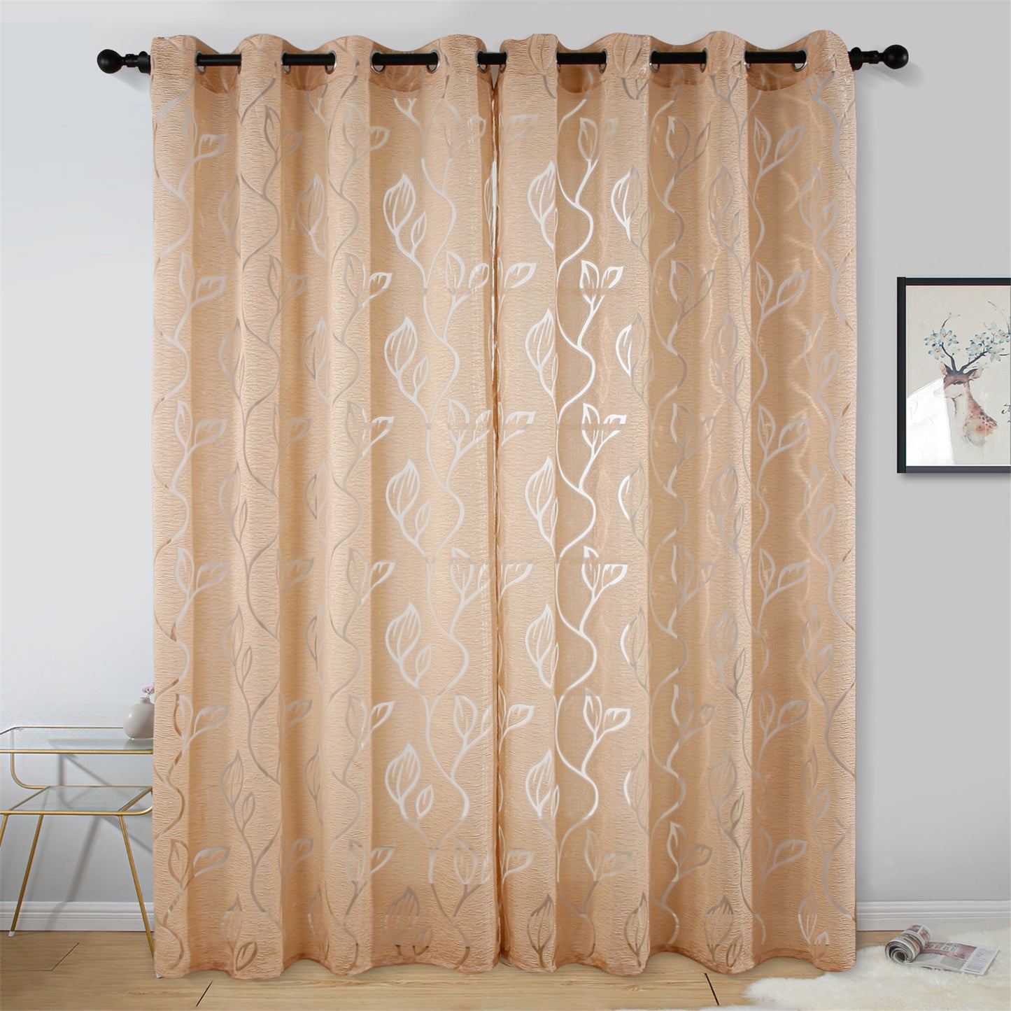 Modern Voile Custom Size Woven Curtains for Living Room, Bedroom & Kitchen