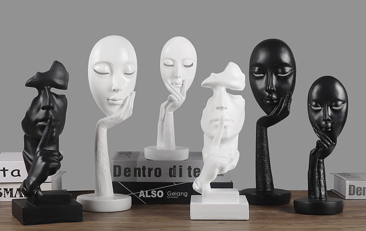 Modern Nordic Style Artsy Mask Figurine Decorations