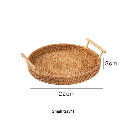 Handwoven Rattan Food Serving Tray