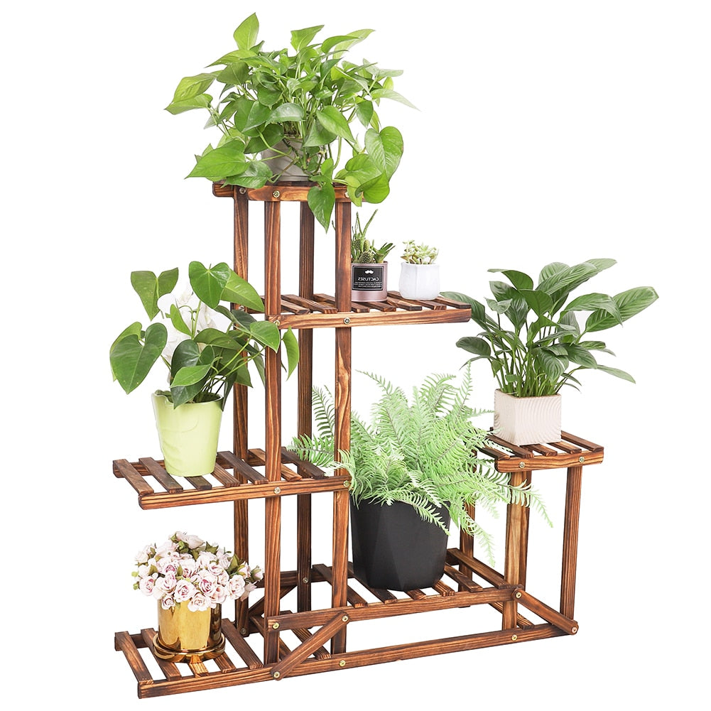 Indoor & Outdoor 6 Tiered Wooden Plant Stand