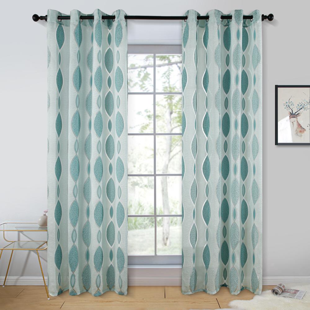 Modern Voile Custom Size Woven Curtains for Living Room, Bedroom & Kitchen