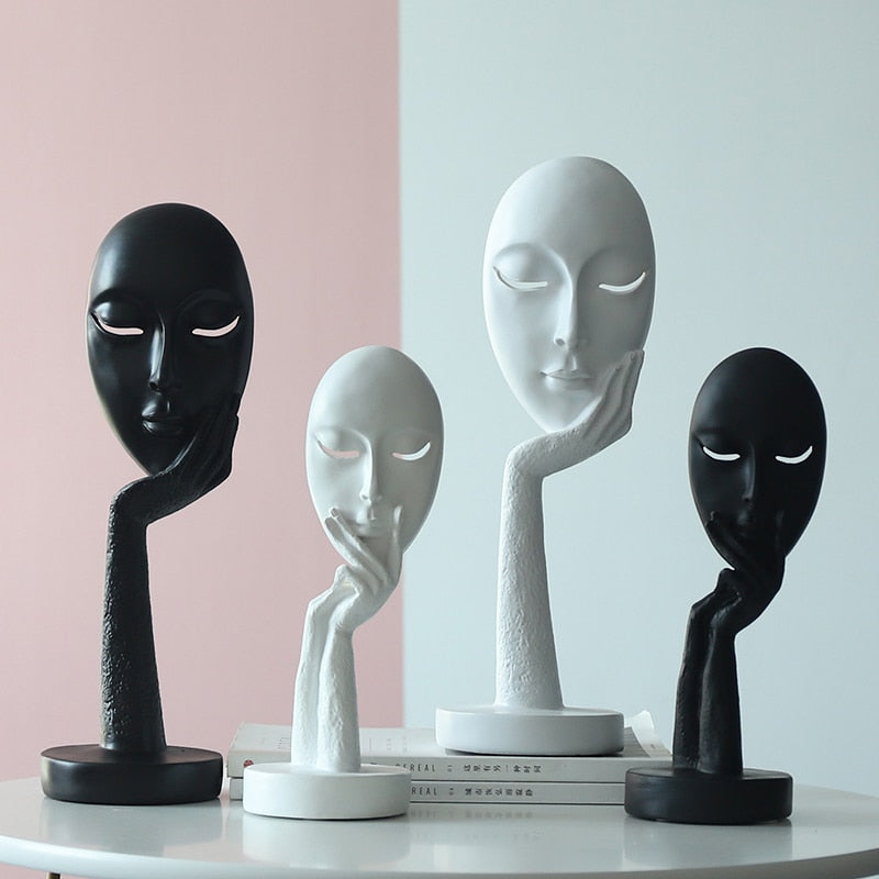 Modern Nordic Style Artsy Mask Figurine Decorations
