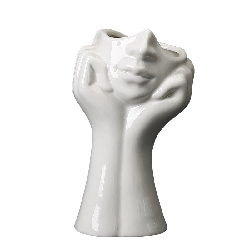 Ceramic Nordic Style Hand Shaped Vase