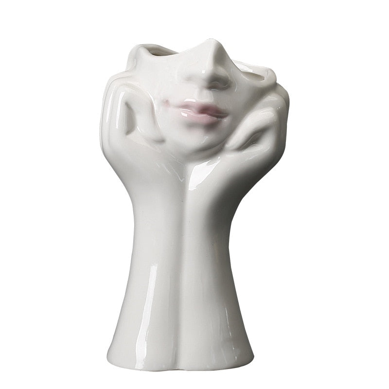 Ceramic Nordic Style Hand Shaped Vase