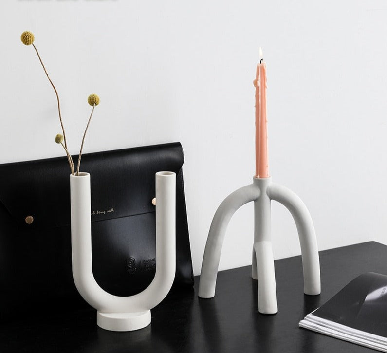Creative Nordic Style Ceramic Candlestick Holder